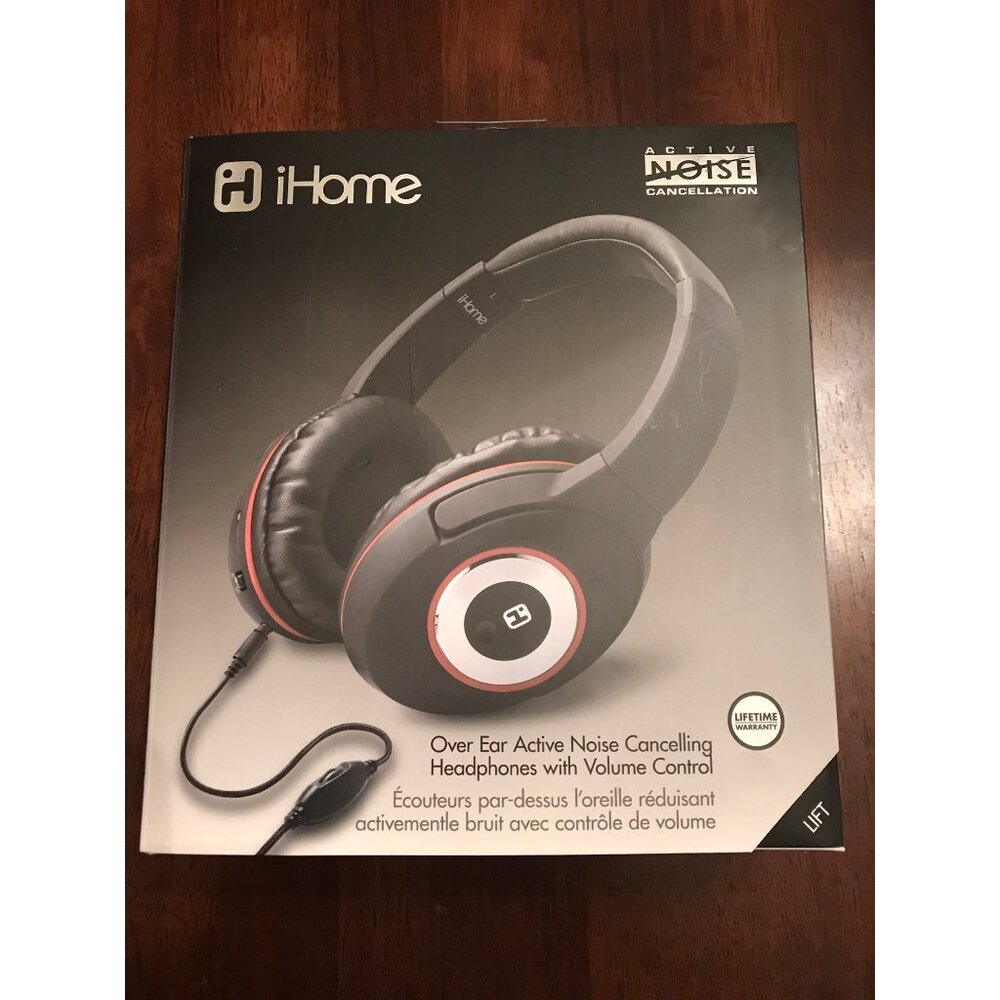 IHome Over Ear Active Noise Cancelling Headphones With Volume Control